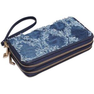 Denim Long Purse Credit Card Holder Wallet